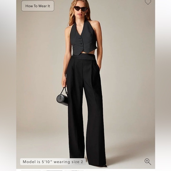 J. Crew Pants - Jcrew Collection wide-leg trouser pant in tuxedo wool, NWT, size 12